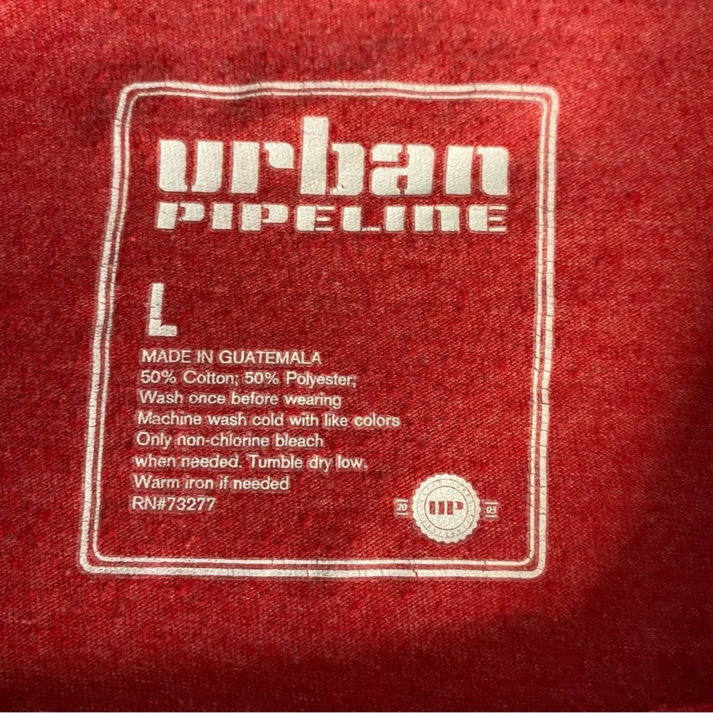 Urban Pipeline Baseball Tshirt Mens Size Large Red Blue Long Sleeve